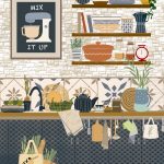 Nordic style abstract minimalist kitchen wall art